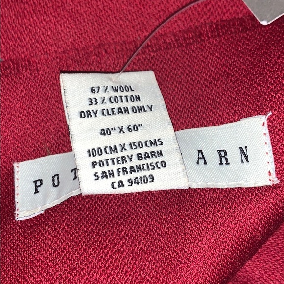 Pottery Barn Accents Pottery Barn Wool Jacquard Throw Red Cardinal